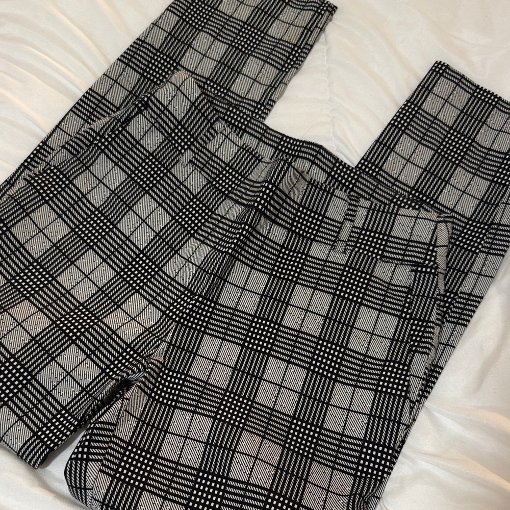 Jules & Leopold Black and White Checkered Plaid Ankle Pants